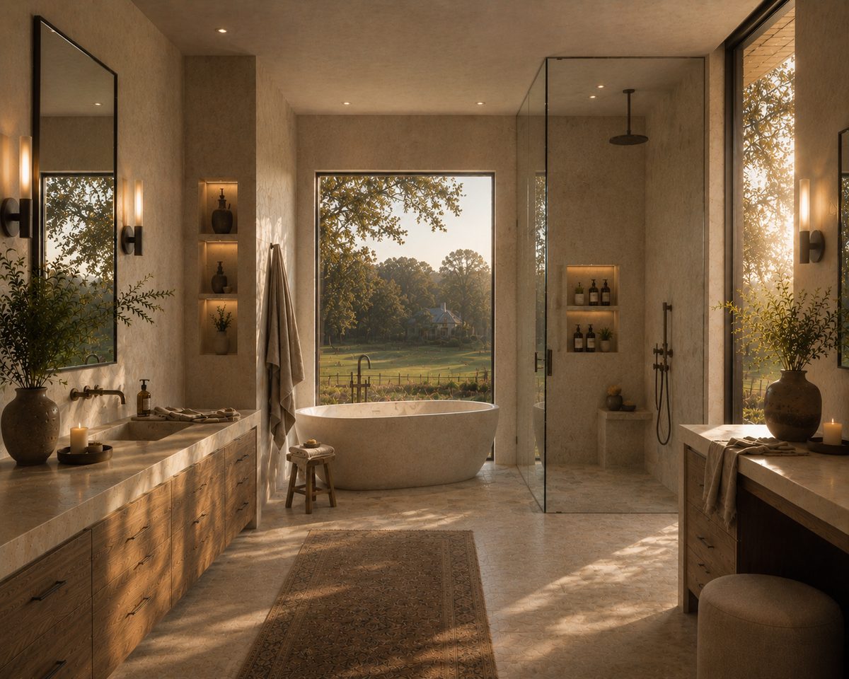 Retreat residence concept with spa-like interior and acreage views